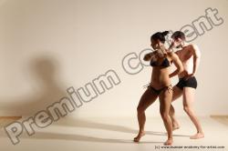 Swimsuit Woman - Man White Athletic Dancing Dynamic poses Academic